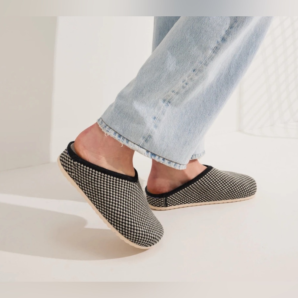 Rothy's Black and White Slip-On Shoes